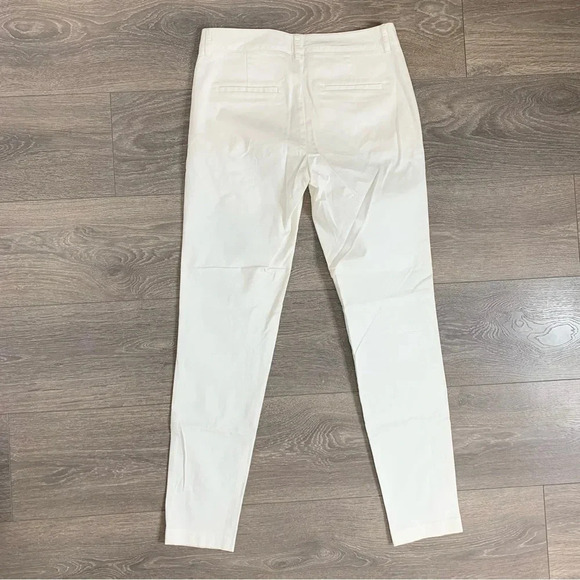 Aritzia Babaton Pants Straight leg pleated Trousers Cotton White Size 0 - Picture 10 of 11